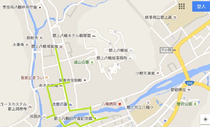 散步地圖.jpg - 20151013:岐阜郡上八幡古城、宗祇水